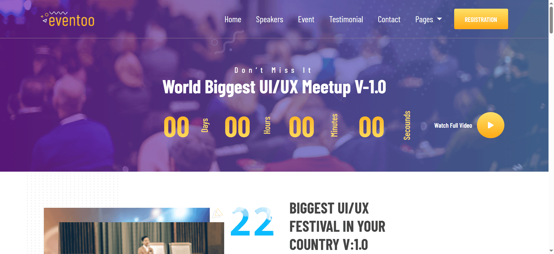 Evento - Event Management Website using Bootstrap and jQuery
